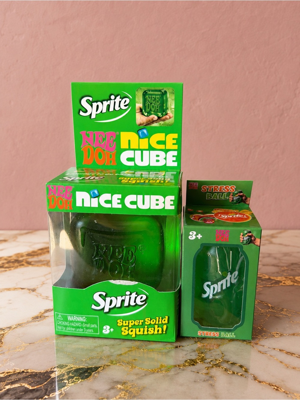 NeeDoh Nice Cube Green Stress Cube & Can - Sprite Branded